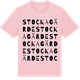 Pink Cotton t-shirt med Stockagärde ordlek t-shirt
