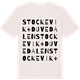 Vintage White t-shirt med Stockevik + Duvedalen ordlek t-shirt