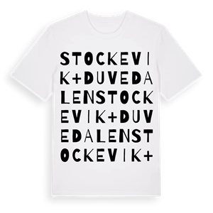 Stockevik + Duvedalen ordlek t-shirt – ekologisk bomull t-shirt från Pinshirt