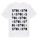 White t-shirt med Stola ordlek t-shirt