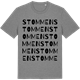 Mid Heather Gray t-shirt med Stommen ordlek t-shirt