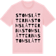 Pink Cotton t-shirt med Stomslåtterna ordlek t-shirt