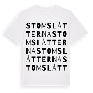 Stomslåtterna ordlek t-shirt – ekologisk bomull t-shirt från Pinshirt