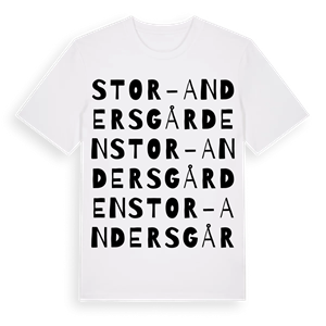 Stor-Andersgården ordlek t-shirt – ekologisk bomull t-shirt från Pinshirt
