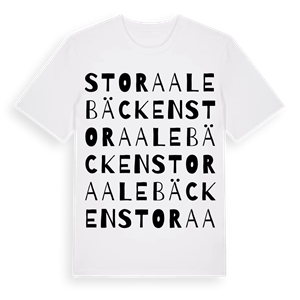 Stora Alebäcken ordlek t-shirt – ekologisk bomull t-shirt från Pinshirt