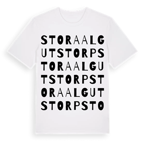 Stora Algutstorp ordlek t-shirt – ekologisk bomull t-shirt från Pinshirt