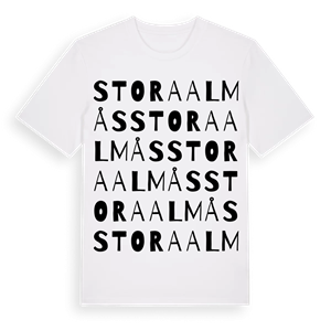 Stora Almås ordlek t-shirt – ekologisk bomull t-shirt från Pinshirt