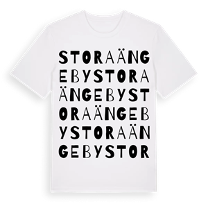 Stora Ängeby ordlek t-shirt – ekologisk bomull t-shirt från PinShirt