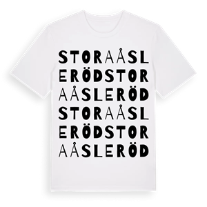 Stora Åsleröd ordlek t-shirt – ekologisk bomull t-shirt från Pinshirt