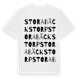 White t-shirt med Stora Bäckstorp ordlek t-shirt