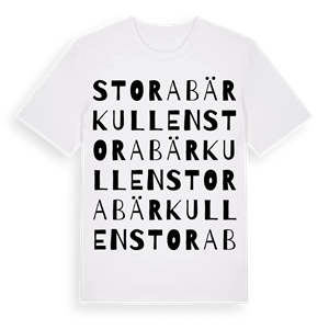 Stora Bärkullen ordlek t-shirt – ekologisk bomull t-shirt från Pinshirt