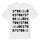 White t-shirt med Stora Björstorp ordlek t-shirt