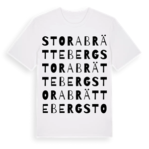 Stora Brätteberg ordlek t-shirt – ekologisk bomull t-shirt från Pinshirt