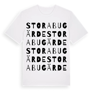 Stora Bugärde ordlek t-shirt – ekologisk bomull t-shirt från Pinshirt