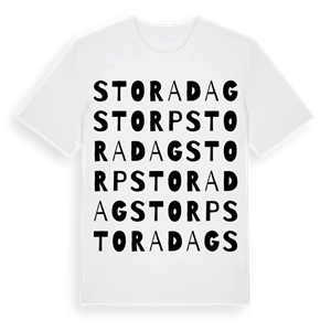 Stora Dagstorp ordlek t-shirt – ekologisk bomull t-shirt från Pinshirt