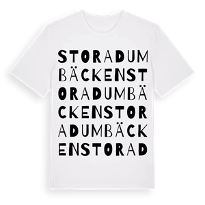 Stora Dumbäcken ordlek t-shirt – ekologisk bomull t-shirt från Pinshirt
