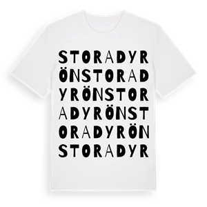 Stora Dyrön ordlek t-shirt – ekologisk bomull t-shirt från Pinshirt