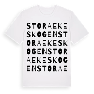 Stora Ekeskogen ordlek t-shirt – ekologisk bomull t-shirt från Pinshirt