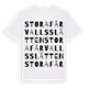 White t-shirt med Stora Fårvallsslätten ordlek t-shirt
