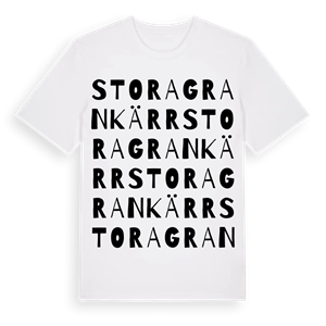 Stora Grankärr ordlek t-shirt – ekologisk bomull t-shirt från Pinshirt