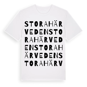 Stora Härveden ordlek t-shirt – ekologisk bomull t-shirt från Pinshirt