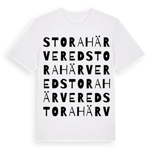 Stora Härvered ordlek t-shirt – ekologisk bomull t-shirt från Pinshirt