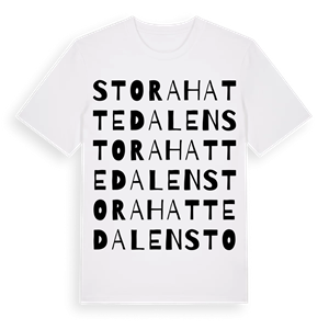 Stora Hattedalen ordlek t-shirt – ekologisk bomull t-shirt från Pinshirt