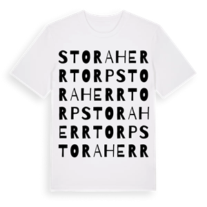 Stora Herrtorp ordlek t-shirt – ekologisk bomull t-shirt från Pinshirt