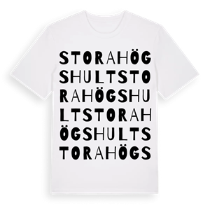 Stora Högshult ordlek t-shirt – ekologisk bomull t-shirt från Pinshirt