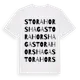 White t-shirt med Stora Horshaga ordlek t-shirt