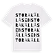 White t-shirt med Stora Källåsen ordlek t-shirt