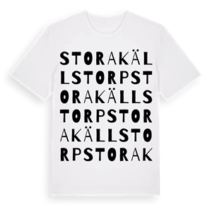 Stora Källstorp ordlek t-shirt – ekologisk bomull t-shirt från Pinshirt