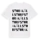 White t-shirt med Stora Källstorp ordlek t-shirt