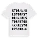 White t-shirt med Stora Karlstorp ordlek t-shirt