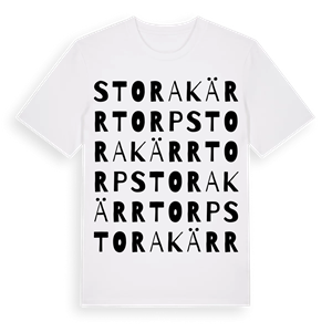 Stora Kärrtorp ordlek t-shirt – ekologisk bomull t-shirt från Pinshirt