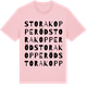 Pink Cotton t-shirt med Stora Kopperöd ordlek t-shirt