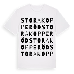 Stora Kopperöd ordlek t-shirt – ekologisk bomull t-shirt från Pinshirt