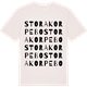 Vintage White t-shirt med Stora Korpebo ordlek t-shirt