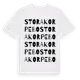 White t-shirt med Stora Korpebo ordlek t-shirt