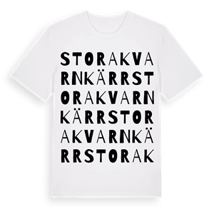 Stora Kvarnkärr ordlek t-shirt – ekologisk bomull t-shirt från Pinshirt