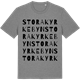 Mid Heather Gray t-shirt med Stora Kyrkebyn ordlek t-shirt
