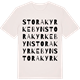 Vintage White t-shirt med Stora Kyrkebyn ordlek t-shirt