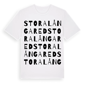 Stora Långared ordlek t-shirt – ekologisk bomull t-shirt från Pinshirt