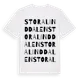 White t-shirt med Stora Linddalen ordlek t-shirt