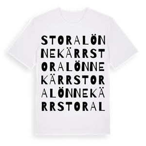 Stora Lönnekärr ordlek t-shirt – ekologisk bomull t-shirt från Pinshirt