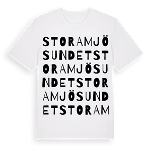 Stora Mjösundet ordlek t-shirt – ekologisk bomull t-shirt från Pinshirt
