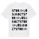 White t-shirt med Stora Mjösundet ordlek t-shirt