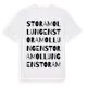 White t-shirt med Stora Mollungen ordlek t-shirt