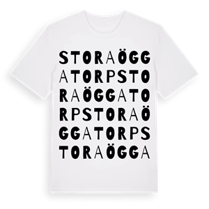 Stora Öggatorp ordlek t-shirt – ekologisk bomull t-shirt från Pinshirt