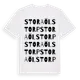 White t-shirt med Stora Ölstorp ordlek t-shirt